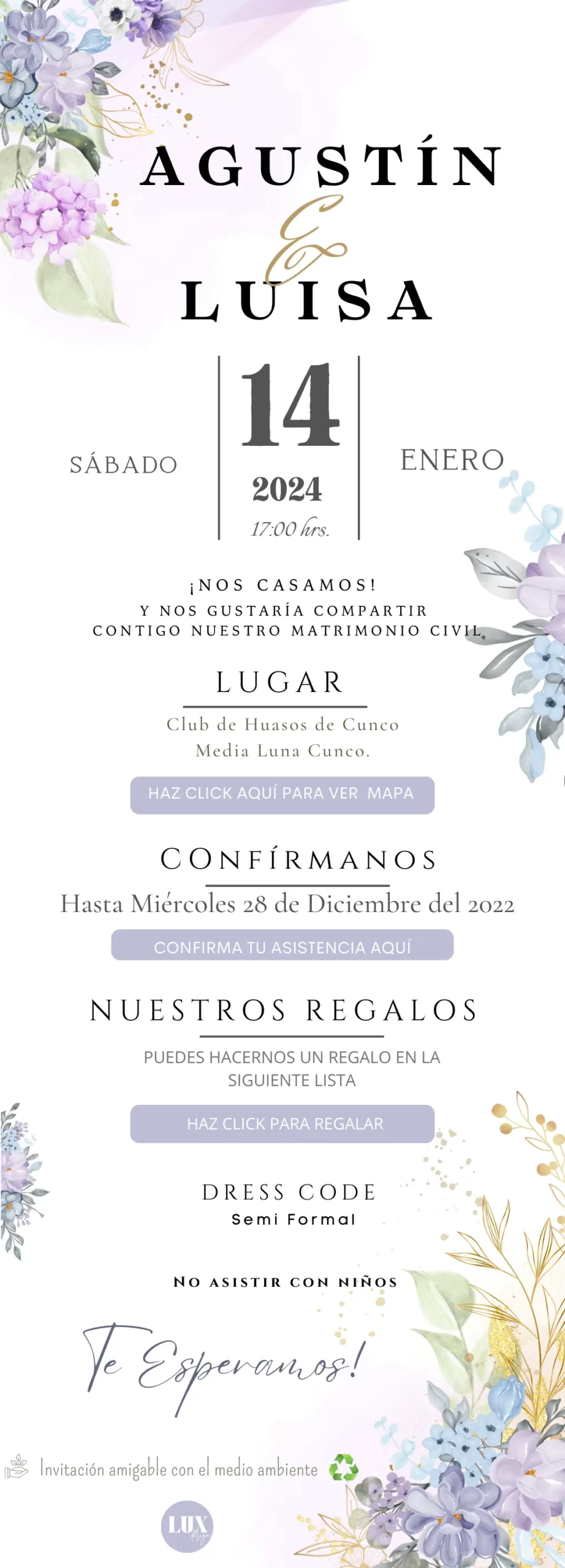Invitación Digital Agustin & Luisa | Parte M - Imagen 2
