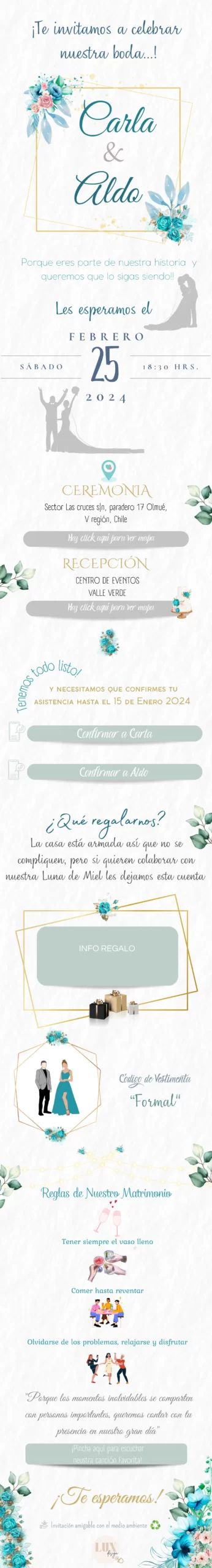 Invitación Digital Carla & Aldo | Parte Largo - Imagen 2