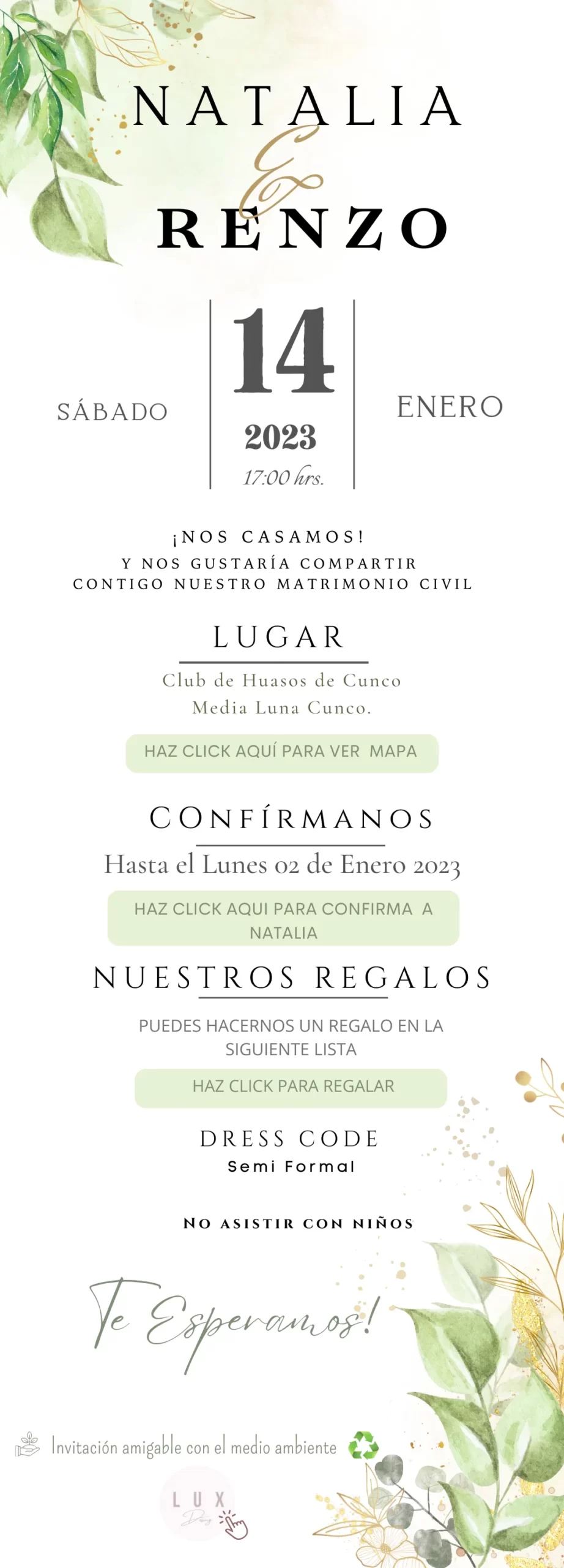 Invitación Digital Natalia & Renzo | Parte M - Imagen 2