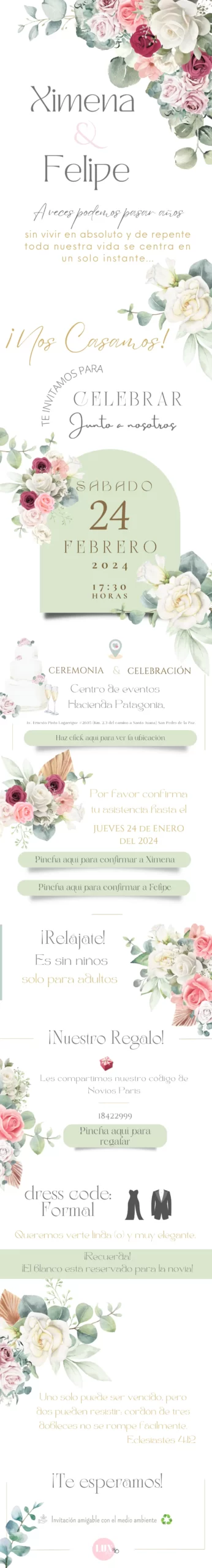 Invitación Digital Ximena & Felipe | Parte L - Imagen 2